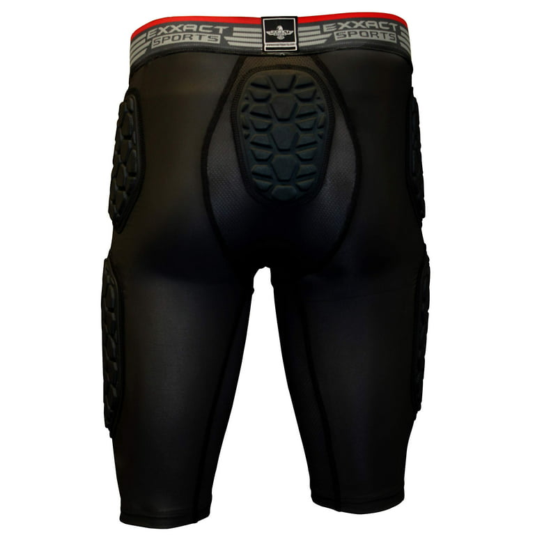 Exxact Sports Elite 5-Pad Football Girdle, Padded Compression Shorts