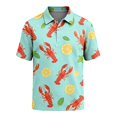 thumbnail image 5 of Mfakffe Hawaiian Mens Golf Shirts Casual Short Sleeve Polo Shirt Summer Big and Tall Collared Top Comfortable Cotton Tee (Black, 2XL), 5 of 5