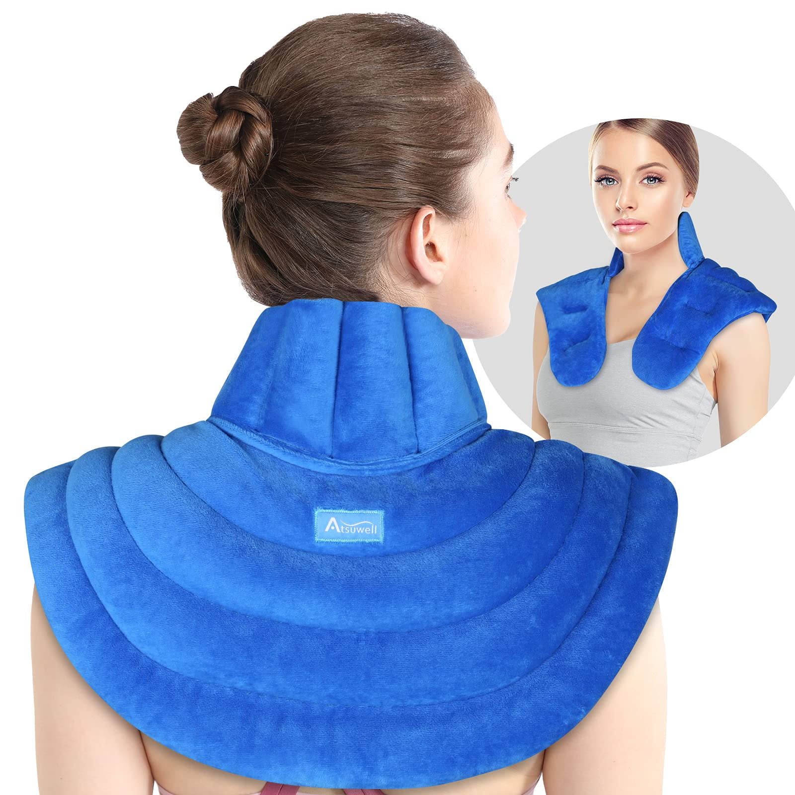 Microwave Heating Pad for Neck and Shoulders, Large Heated Neck Wrap