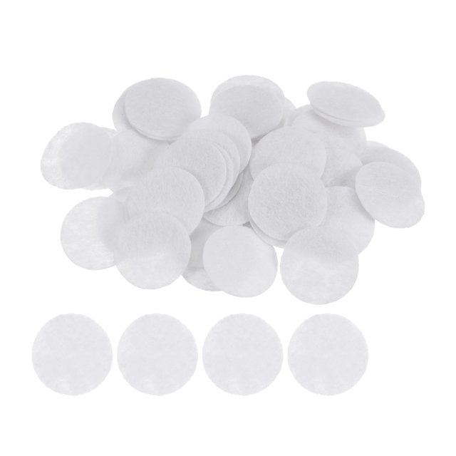 100uds Redondos Fieltro Círculos, 25mm 1" Artesanía Fieltro Almohadillas No-Tejida Tela Almohadilla para Bricolaje Costura Artesanía Corte Proyectos Artesanía Acabado, Blanco