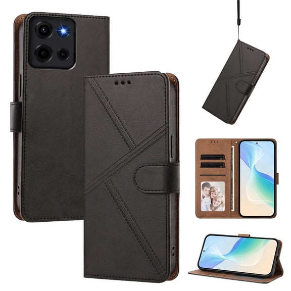 Phone Case for Motorola Moto G Play 2026, Flip Wallet PU Leather Case with Card Holder, Magnetic Closure Protective Cover,Black,For Moto G Play 2026