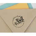 thumbnail image 4 of Printtoo Self Inking Custom Round Butterfly & Heart Design Address Rubber Stamp Personalized Stamper-Red, 4 of 4