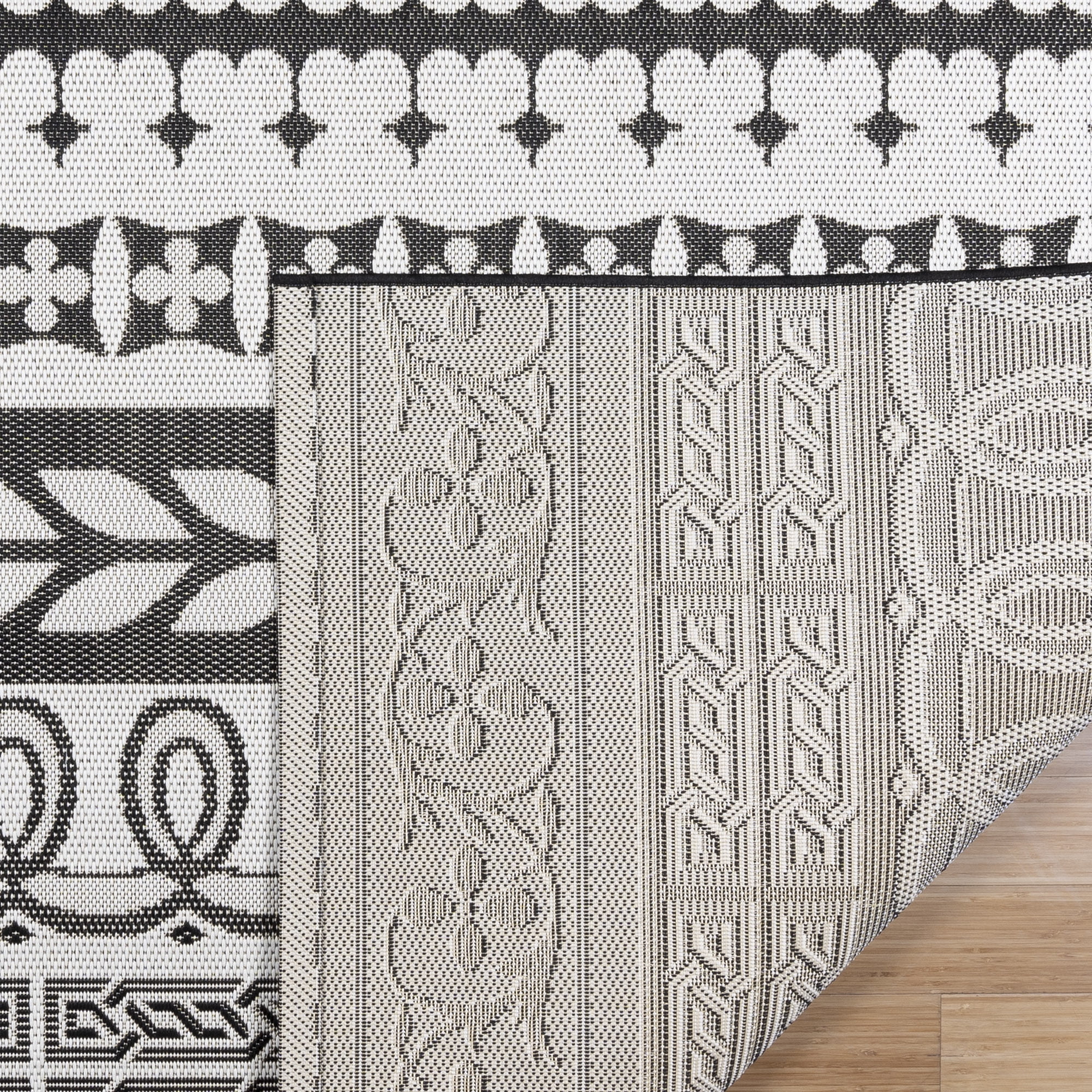 Gertmenian Paseo Burke Stripe Bohemian Striped Black/ White Area Rug, 5x8