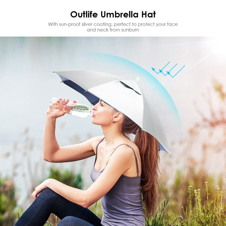 Foldable Head Umbrella Hat Anti-rain Outdoor Fishing Cap Portable Travel  Hiking Beach Fishing Umbrella Hat;Foldable Head Umbrella Hat Anti-rain