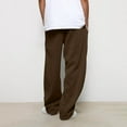 thumbnail image 4 of Men's Wide Leg Loose Sweatpants Open Bottom Drawstring Workout Gym Baggy Pants Coffee S, 4 of 7