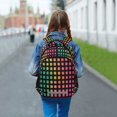 thumbnail image 6 of FORMRS Unisex Backpack Elementary School Travel Bookbag with Reflective Stripes, Pink Block Pattern, 6 of 7