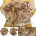 thumbnail image 3 of SEGO Messy Bun Hair Piece Ponytail Hair Extension Synthetic Scrunchy Wavy Real Hair Bun Fake Hair Elastic Hair Extensions for Women Black/Blonde/Palm Colors, 3 of 8