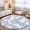 Denim Blue, Sky Blue, Steel Gray, Cloud White, variant on Round Rugs 3Ft, Blue Ferns Round Area Rug Washable Indoor Throw Carpet, Spring Summer Botanical Leaves Small Non Slip Circle Rug for Bedroom Living Room Home Decor Aesthetic