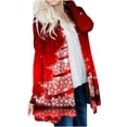 thumbnail image 5 of Uhndy Winter Jackets Coats for Women, Women Autumn And Winter Loose Long-sleeved Cardigan Christmas Print Coat Christmas Gifts for Women, 5 of 6