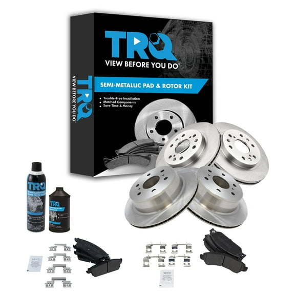 TRQ Brake Pad & Rotor Kit Metallic Front & Rear w/Chemicals BKA17096 Fits select: 2007 CHEVROLET TAHOE, 2007 CHEVROLET SUBURBAN