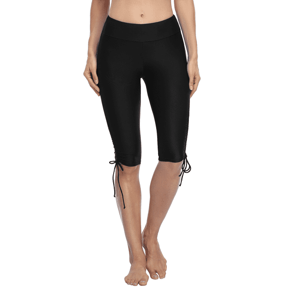 Hilor Women's Rash Guard Board Shorts UPF50 Sports Capris Swim Bottom Skinny Surfing Tights Leggings