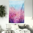 thumbnail image 3 of Flower Tapestry, Sakura Blossom Floral Beauty with Sky Japanese Inspired Cherry Spring Theme, Wall Hanging for Bedroom Living Room Dorm Decor, 60W X 80L Inches, Puple Pale Blue, by Ambesonne, 3 of 5