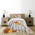 thumbnail image 4 of Ambesonne Autumn Quilted Bedspread Set 2 Pcs, Fall Maple Leafs Tree, Twin Size, Orange White, 4 of 5