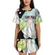 thumbnail image 1 of Fotbe Summer Gnome,Cute Gnome Conjunto de Pijama Estampado para Mujer, 2 Piezas, Ropa de Dormir con Camiseta de Manga Corta y Shorts Suaves-Large, 1 of 6