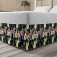 thumbnail image 1 of Aloha Bed Skirt, Pattern with Cocktails and Hibiscus Blossoms on Zebra Background Hawaiian Luau Theme, Elastic Bedskirt Dust Ruffle Wrap Around for Bedding Decor, 4 Sizes, Multicolor, by Ambesonne, 1 of 2