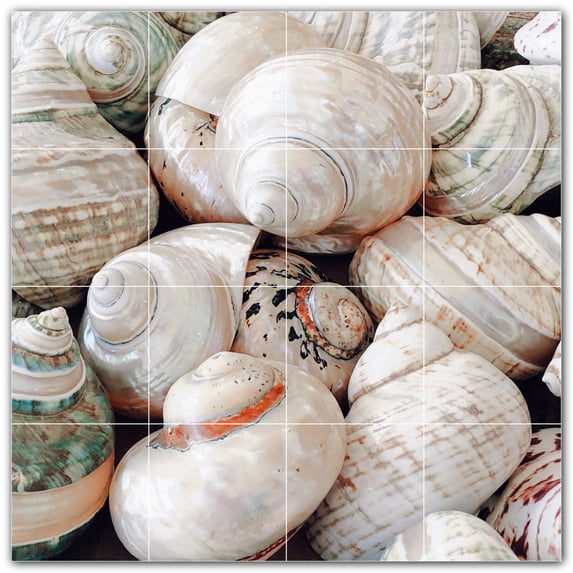 Picture-Tiles.com: Beach Ceramic Tile Wall Mural WAL500075-44S. 17"W x 17"H using (16) 4.25" x 4.25" Ceramic Tiles-Satin Finish