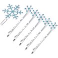 thumbnail image 4 of 6 horquillas para el cabello con forma de copo de nieve, cintas variadas, accesorios para el cabello para niños (5 horquillas azules + 1 pinza azul), 4 of 7