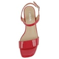 thumbnail image 5 of Soda Shoes Women Ankle Strap Sandals Low Block Heel Single Band EPISODE-S Hot Lipstick Red 11, 5 of 5