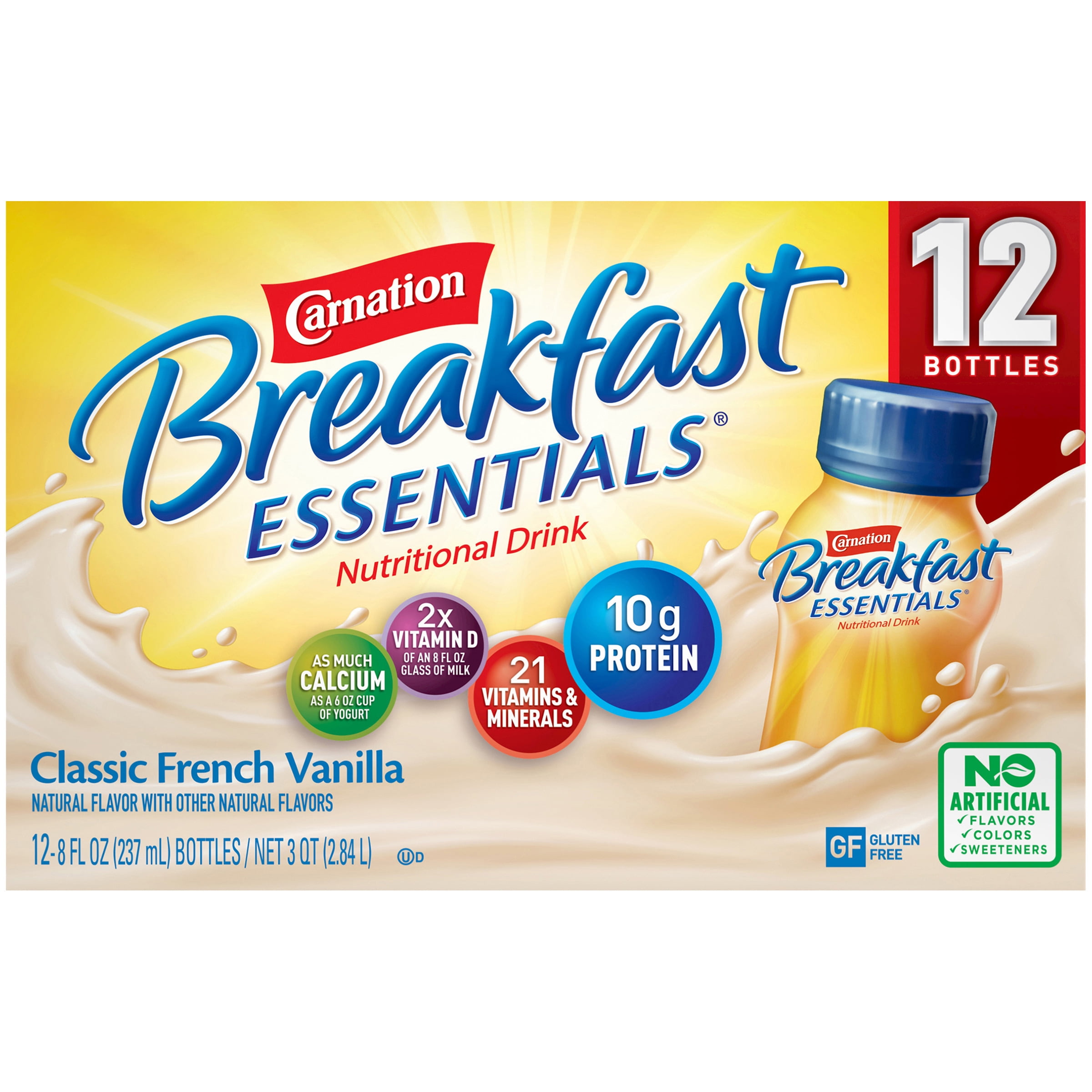 CARNATION BREAKFAST ESSENTIALS Classic French Vanilla 12-8 fl. oz. Bottles