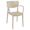thumbnail image 4 of Lisa Round Dining Set with 47 inch White Table and Taupe Armcairs, 4 of 5