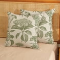 thumbnail image 3 of Sage Green Pillow Covers 18x18 Set of 2 Boho Floral Hydrangea Herbs Botanical Throw Pillows Vintage Flower Outdoor Decoration Pillow Cases Linen Farmhouse Cushion Case Decor for Couch Sofa, 3 of 7