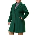 thumbnail image 5 of Agnes Orinda Women's Plus Size Coat Notched Lapel Single Breasted Long Winter Outerwear Coats with Pockets 4X Green, 5 of 8