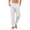 White, variant on BRANROY Men's Cotton Linen Pants - Stretch Elastic Drawstring Waist Straight Leg Casual Trousers with Pockets, Relaxed Fit Summer Beach Pants for Men,Army Green,L