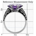 thumbnail image 2 of Luxe Jewelry Designs Women's Stainless Steel Solitaire Ring with Oval Shaped AAA Grade CZ Amethyst -, 2 of 4