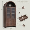 71” Tall Arched Bookshelf, Modern Farmhouse Bookcase w/ Open