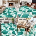 thumbnail image 5 of Large Area Rugs for Living Room Bedroom, Green Geometric Moroccan 5'x8' Rug Washable Carpet Runner Indoor Outdoor, Abstract Art Teal Ombre Modern Non Slip Floor Mats Rug for Kitchen, Bathroom, 5 of 8