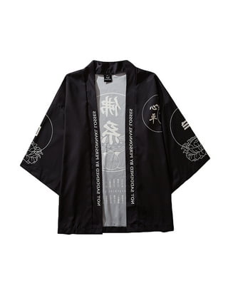HAORUN Men Japanese Short-Sleeved Kimono Cardigan Yukata Coat