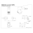 thumbnail image 2 of Kingston Brass KBX8141DPL Paris Two-Handle Tub and Shower Faucet, Polished Chrome, 2 of 2