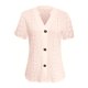 thumbnail image 2 of Casual Primavera Tops para las Mujeres V-Cuello Torcido Botón Color Sólido Suelto de Manga Corta, Fácil Oficina Y Fiesta de Uso, 2 of 4