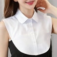thumbnail image 1 of Women Simple Design Solid Color False Half Shirt Collar Girls Formal Fake Half Shirt Decorative Detachable Lapel Accessory White Round, 1 of 8