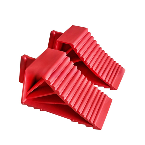 2Pack Wheel Chocks Plastic Heavy Duty, Tire Chocks for Travel Trailers, RV, , and Trucks,2 x Wheel Chocks,red