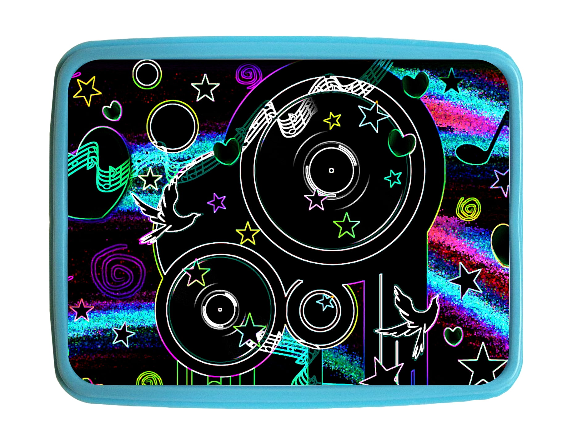Music Disco Print Kids Bento Lunch Box with 3 Compartment Food