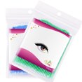thumbnail image 4 of Decodeary Extension de Cils Brosse Applicatrice Micro Double Tête Coton Microbrosse Rose Vert 1Set, 4 of 6