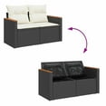 thumbnail image 5 of vidaXL 5 Piece Garden Sofa Set with Cushions Black Poly Rattan, 5 of 5