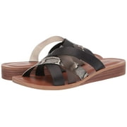 Lucky Brand Hallisa Multi Band Slide Flat Sandal BLACK/SMOKE (9.5, BLACK/SMOKE)
