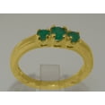 thumbnail image 3 of LBG British Made 9k Yellow Gold Natural Emerald Womens Promise Ring - 33 size options - Size 9.5, 3 of 6
