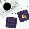 thumbnail image 4 of Honeii Purple Dreamcatcher1 Print Leather Coaster Set of 4, Ideal for Safeguarding Your Furniture from Drinks Spills and Effortless Cleanup-Square, 4 of 6