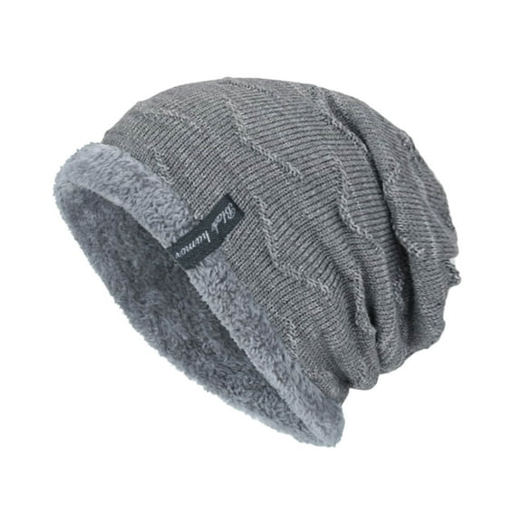 Hassda Clearance Fuzzy Hat Men Unisex Solid Outdoor Hat Knitting Hat Winter Warm Knit Hat
