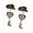 Black, variant on Creative Oil-Dripping Western Cowboy Style Earrings, Personalized Niche Alloy Stud Earrings, Elegant Stackable Ear Pendants