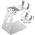 thumbnail image 2 of Adjustable Cell Phone Stand, C2 Aluminum Desktop Phone Dock Holder Compatible with iPhone 11 Pro, SE, XR, 8 Plus 7 6, Samsung Galaxy, Google Pixel and More, Silver, 2 of 7