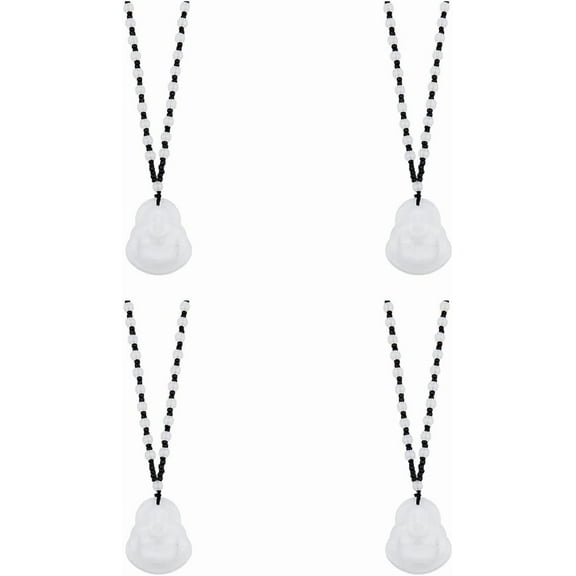 Buddha Necklaces Resin Beads Chain Necklace Maitreya Launghing Buddha Necklace Talisman Amulet Protection Pendant Necklace Booda Necklaces Lucky Necklace for Men Women