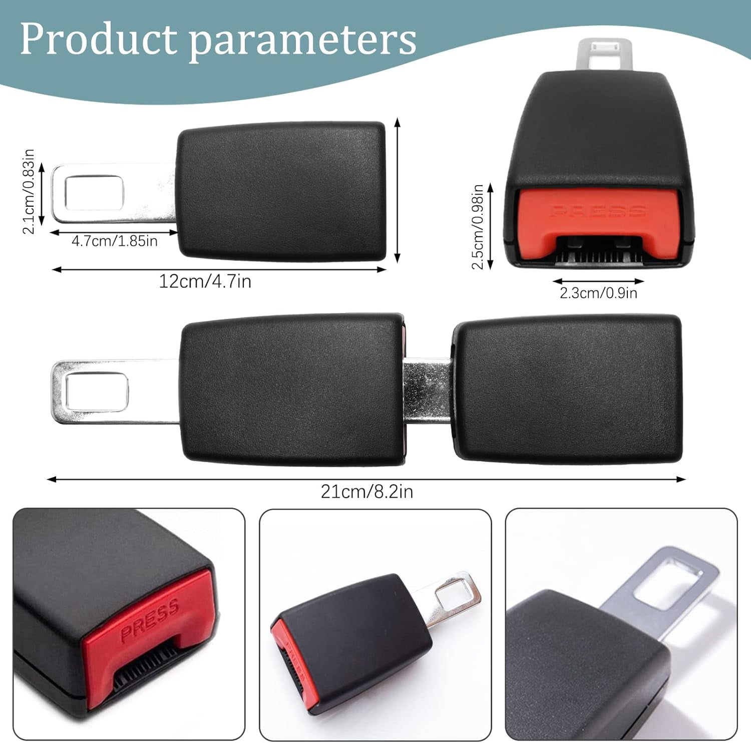 Seat Belt Extender, 2 Pack Upgraded Seatbelt Extender (Compatibility Better) Car Seat Belt Buckle By PULMCheerger