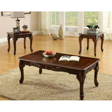 furniture of america winslow 3 piece coffee table set - dark furniture of america winslow 3 piece coffee table set - dark