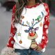 thumbnail image 2 of Sudaderas de Cuello Redondo de Navidad Para Mujer Imprimir Blusa Informal de Manga Larga Tops Odeerbi ODB207153, 2 of 4
