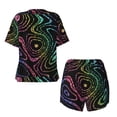 thumbnail image 5 of Lsque Rainbow Glitter Women's Short-Sleeved Pajama Set - 2 Piece Soft and Lightweight Sleepwear Set-X-Large, 5 of 9