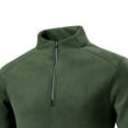 thumbnail image 6 of ZCFZJW Men's Quarter-Zip Polar Fleece Jacket, Big and Tall Regular Fit Casual Long Sleeve Half Zip Fleece Pullover Sweaters Thermal Golf Sweatshirt Army Green XXXXL, 6 of 7